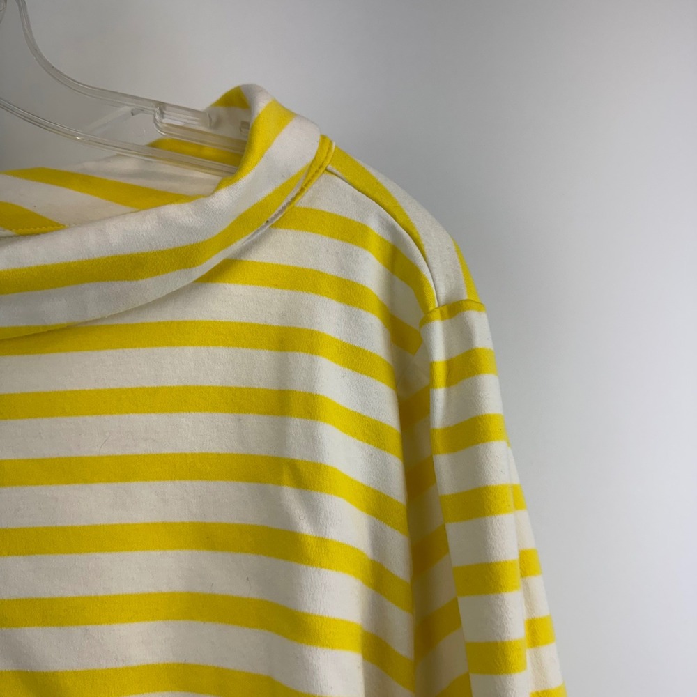 Talbots Woman Yellow White Striped Funnel Neck Tie Cuff‎ Cotton Top 3X VN4900 - Picture 9 of 14